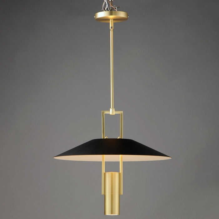 Maxim 10098BKSBR LED Pendant, Black / Satin Brass