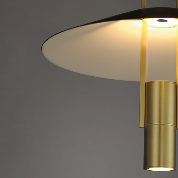 Maxim 10098BKSBR LED Pendant, Black / Satin Brass