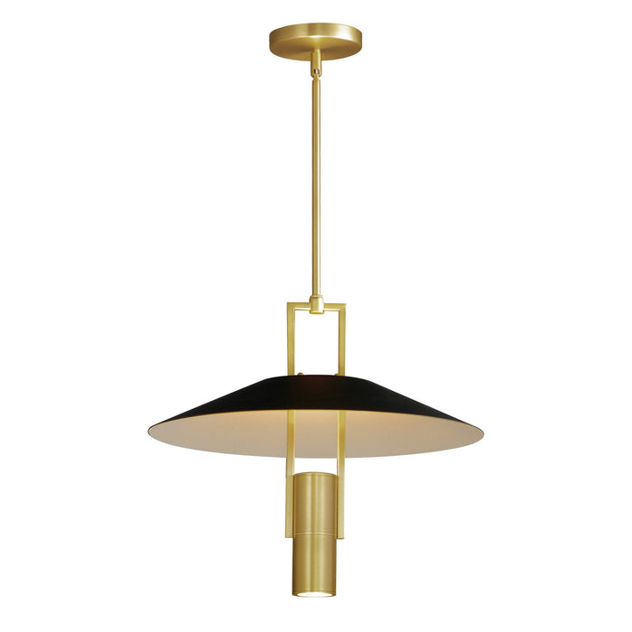 Maxim 10098BKSBR LED Pendant, Black / Satin Brass