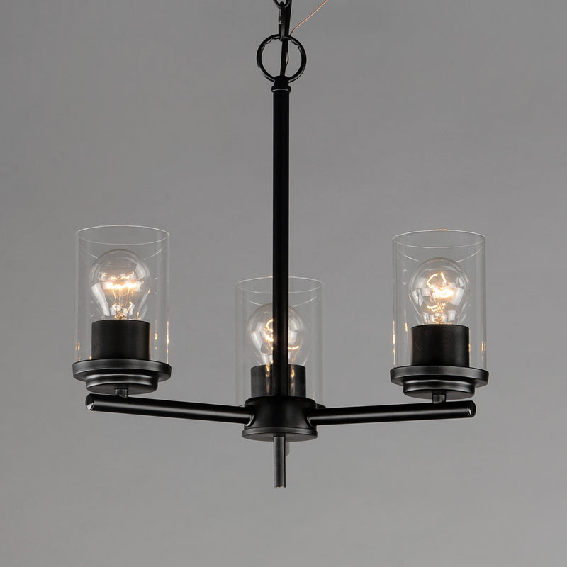 Maxim 10203CLBK Three Light Chandelier, Black