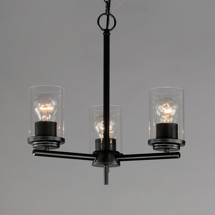 Maxim 10203CLBK Three Light Chandelier, Black