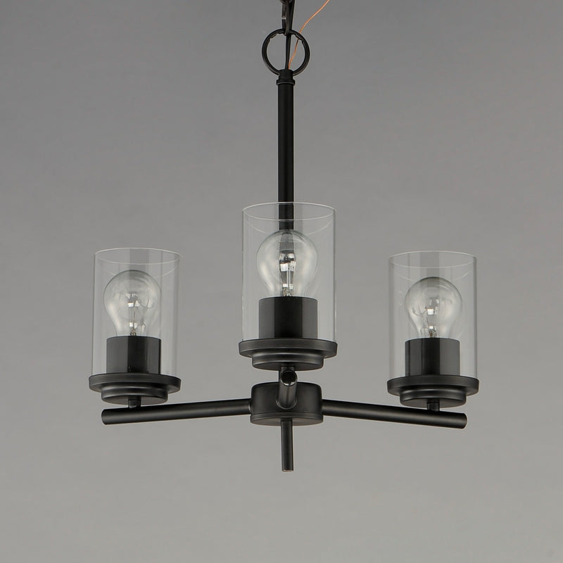 Maxim 10203CLBK Three Light Chandelier, Black