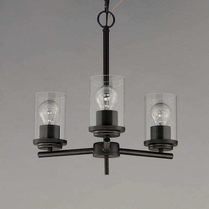 Maxim 10203CLBK Three Light Chandelier, Black