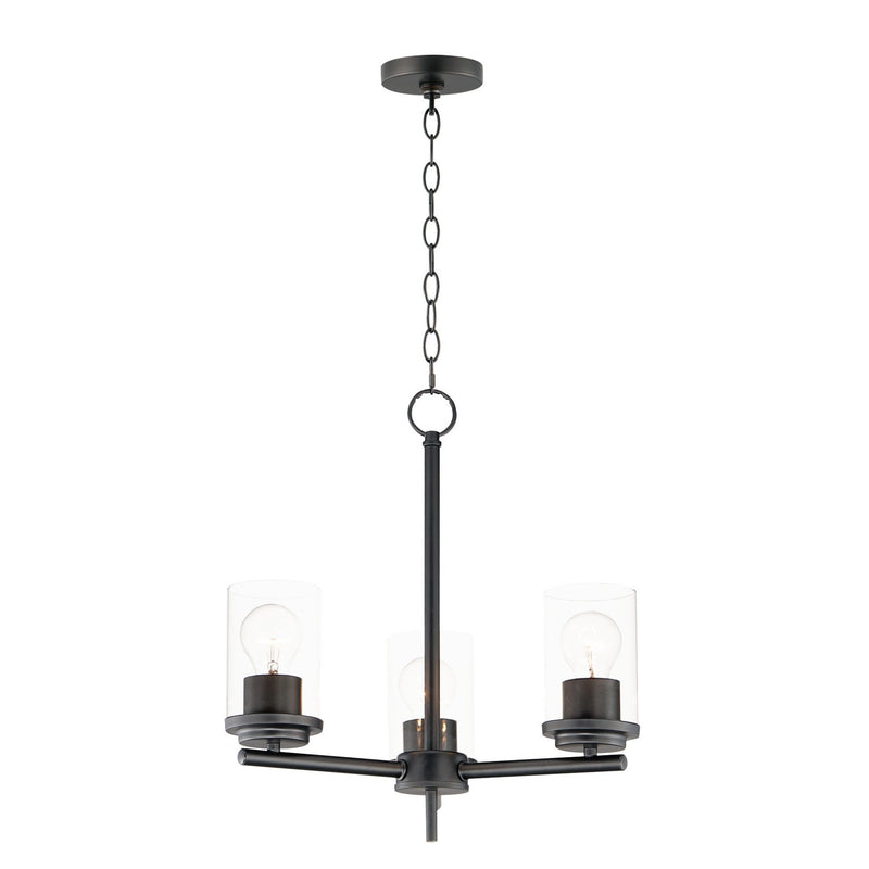 Maxim 10203CLBK Three Light Chandelier, Black