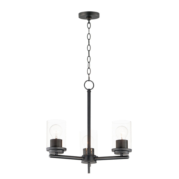 Maxim 10203CLBK Three Light Chandelier, Black