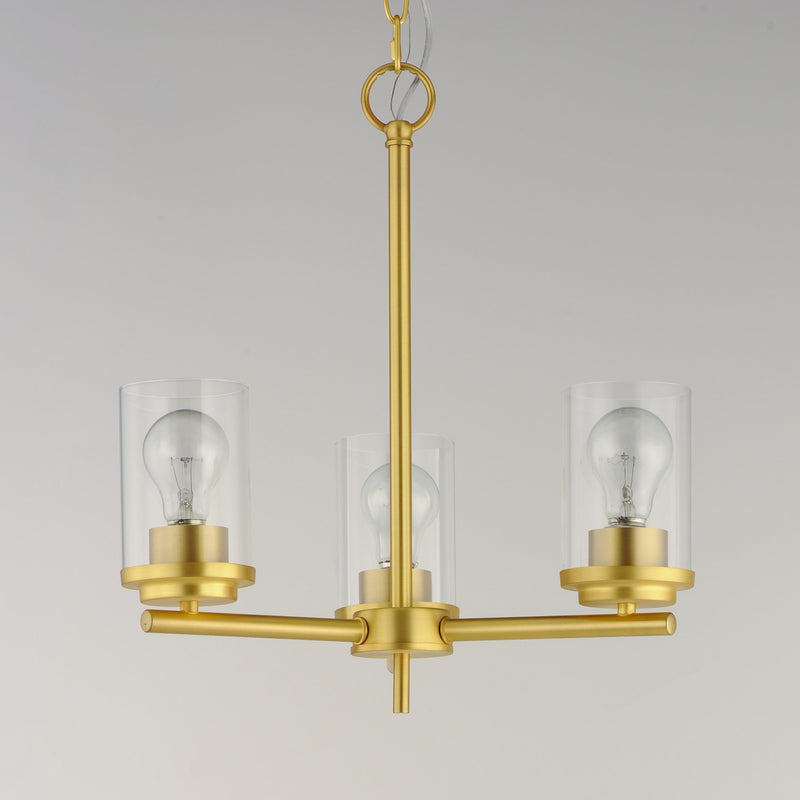 Maxim 10203CLSBR Three Light Chandelier, Satin Brass