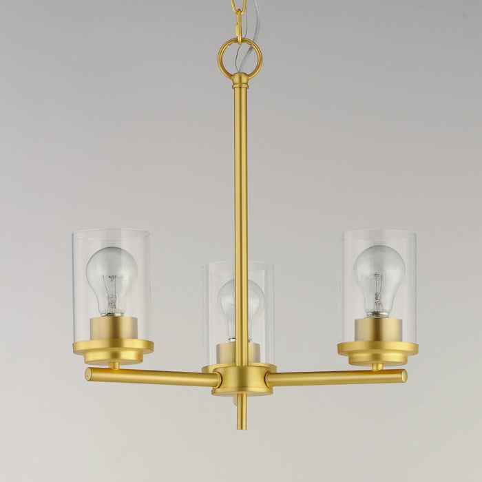 Maxim 10203CLSBR Three Light Chandelier, Satin Brass