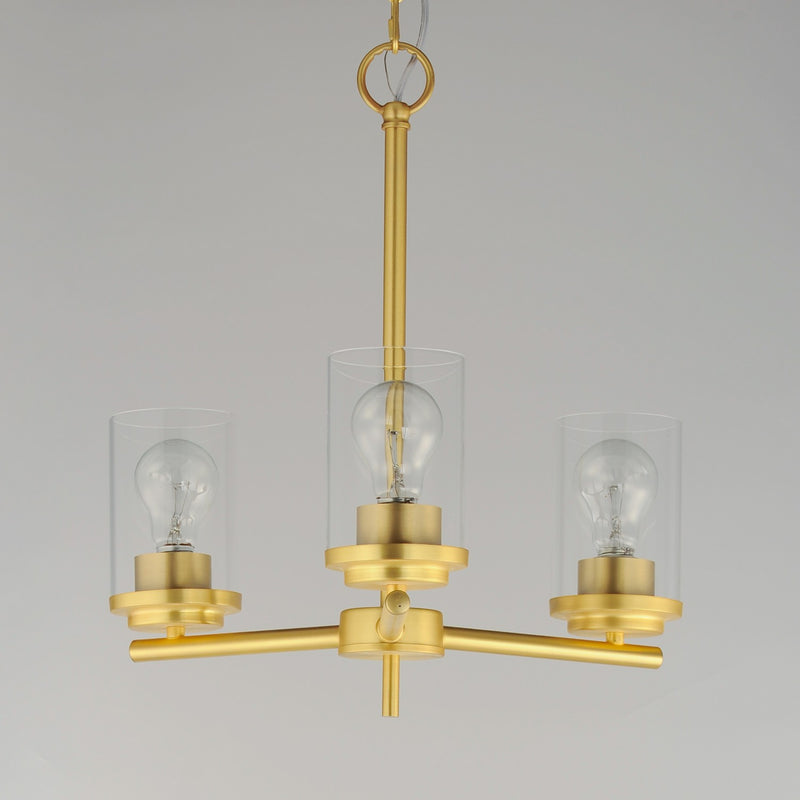 Maxim 10203CLSBR Three Light Chandelier, Satin Brass