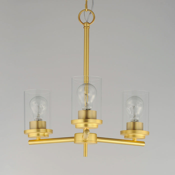 Maxim 10203CLSBR Three Light Chandelier, Satin Brass
