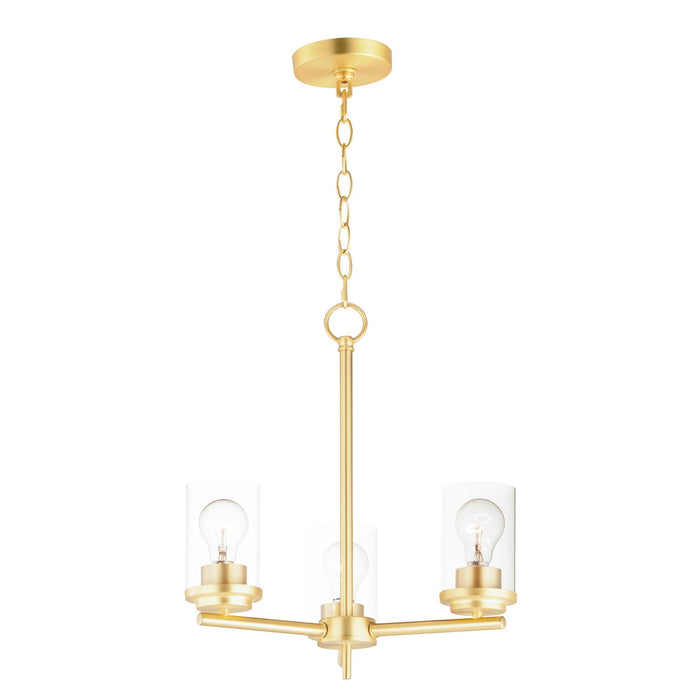Maxim 10203CLSBR Three Light Chandelier, Satin Brass