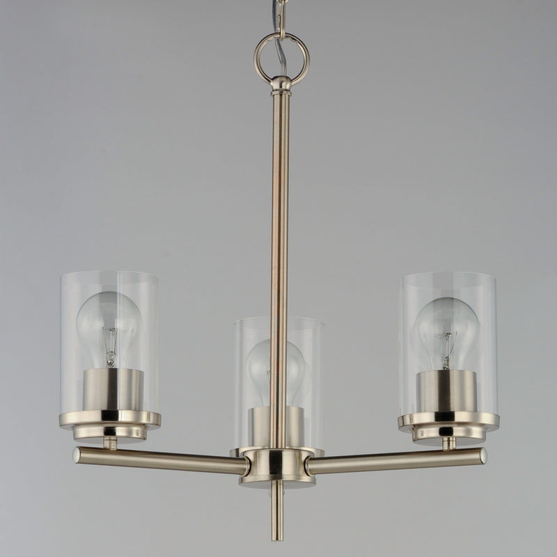 Maxim 10203CLSN Three Light Chandelier, Satin Nickel
