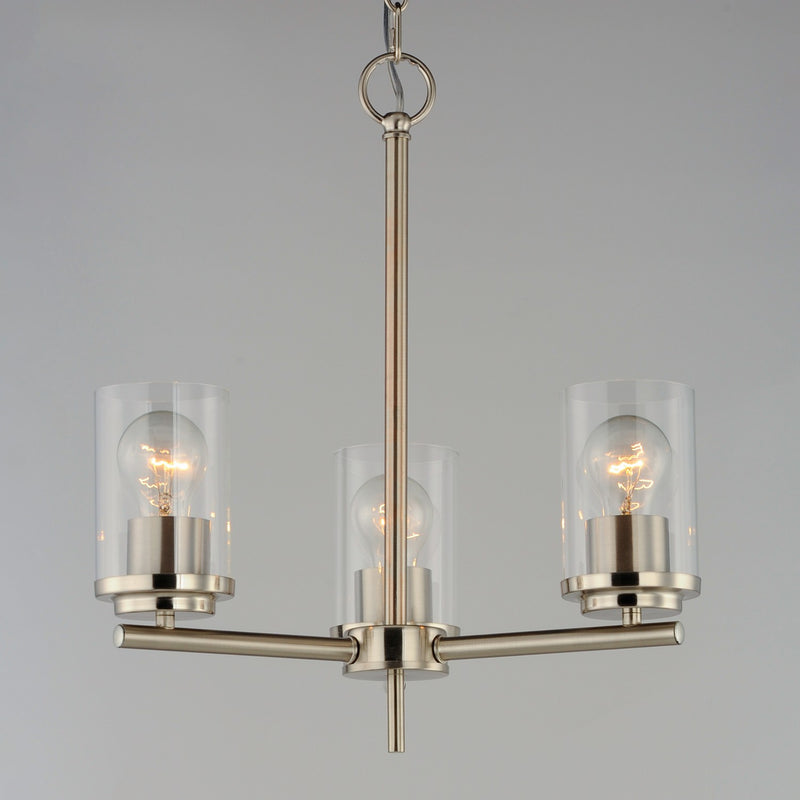 Maxim 10203CLSN Three Light Chandelier, Satin Nickel