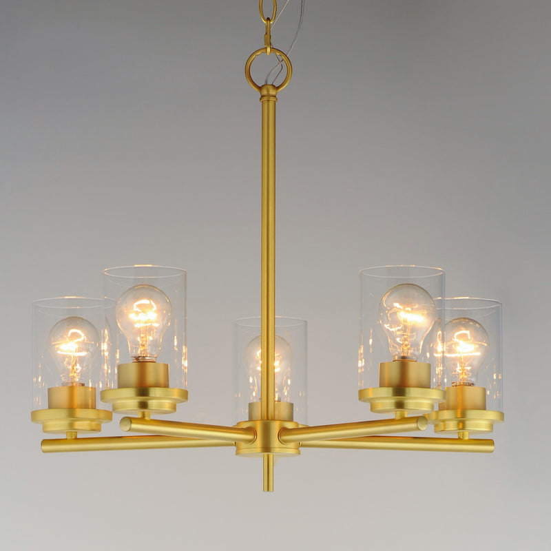 Maxim 10205CLSBR Five Light Chandelier, Satin Brass