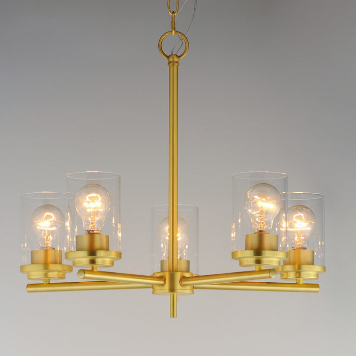 Maxim 10205CLSBR Five Light Chandelier, Satin Brass