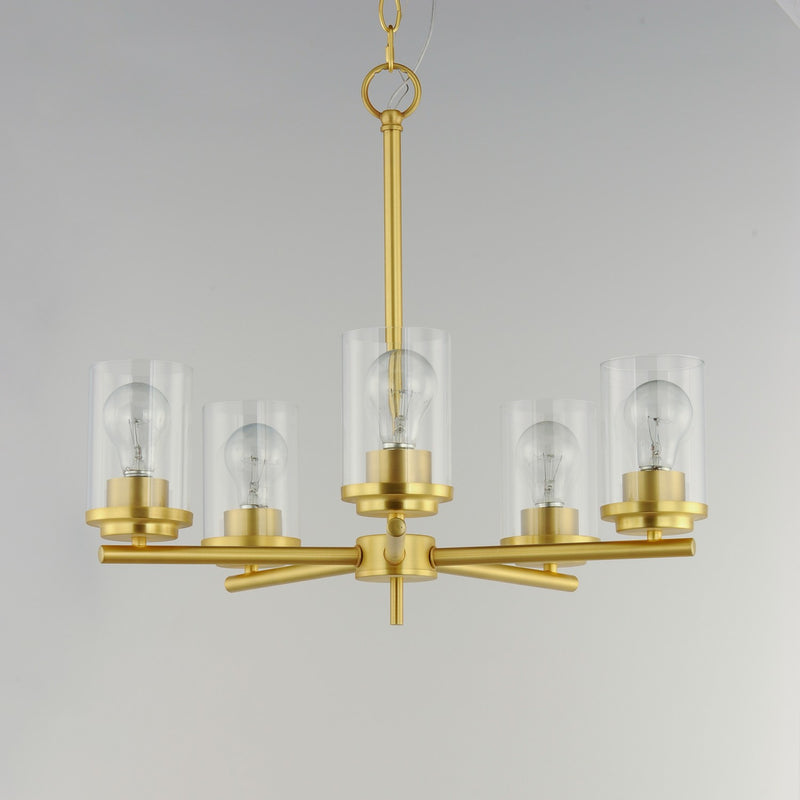 Maxim 10205CLSBR Five Light Chandelier, Satin Brass