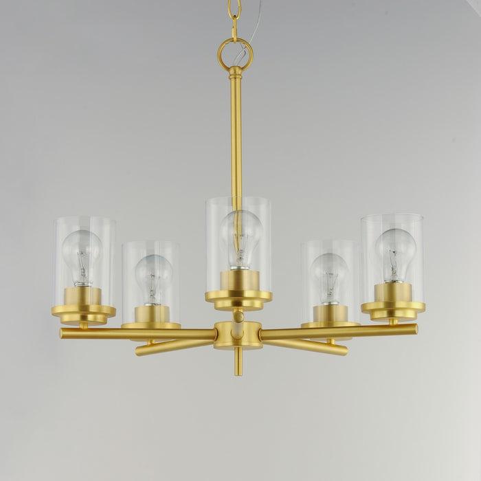 Maxim 10205CLSBR Five Light Chandelier, Satin Brass