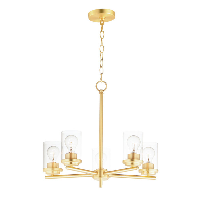 Maxim 10205CLSBR Five Light Chandelier, Satin Brass