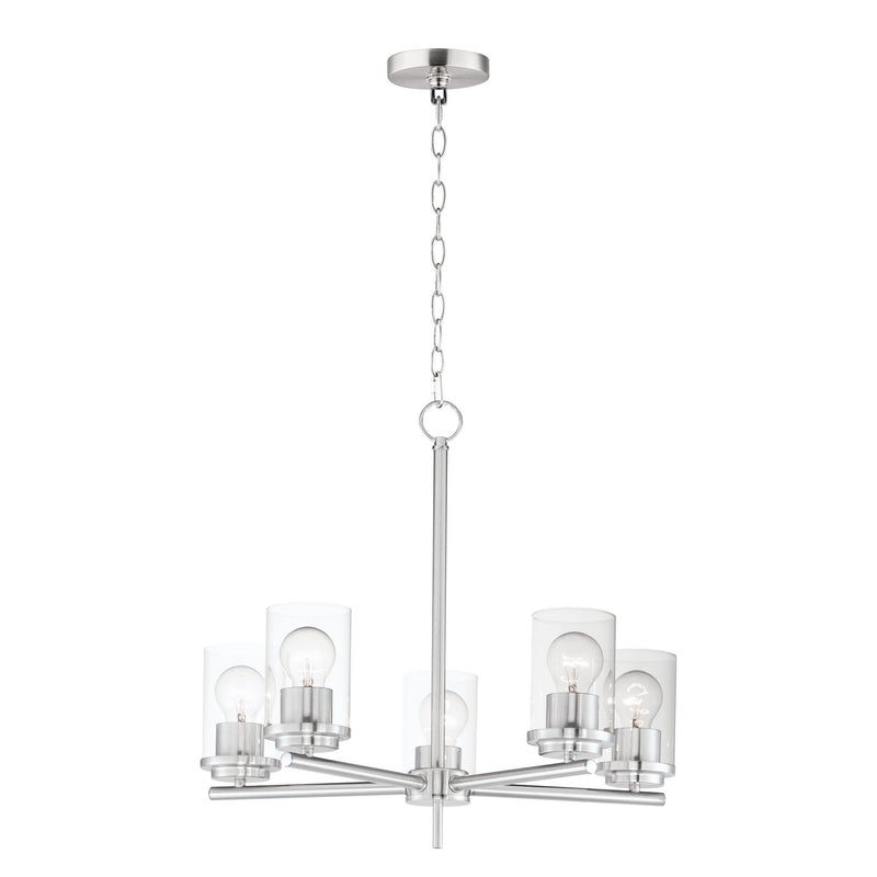 Maxim 10205CLSN Five Light Chandelier, Satin Nickel