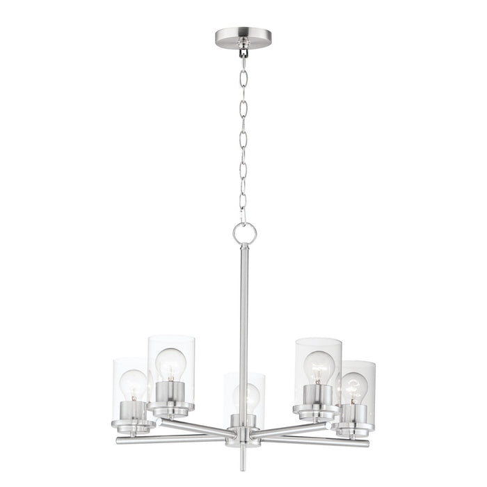 Maxim 10205CLSN Five Light Chandelier, Satin Nickel