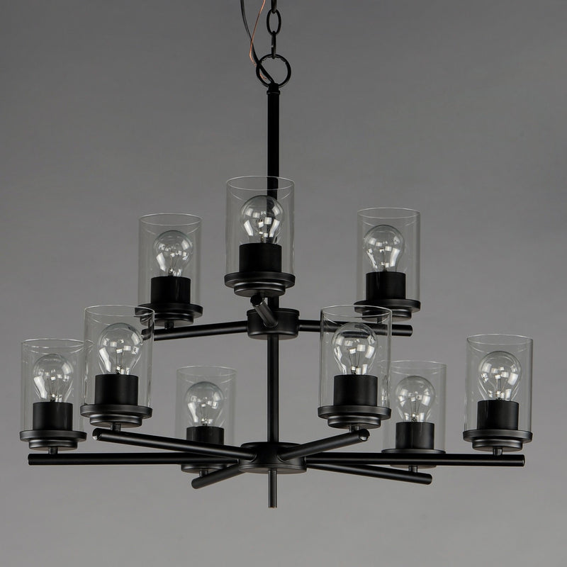 Maxim 10206CLBK Nine Light Chandelier, Black