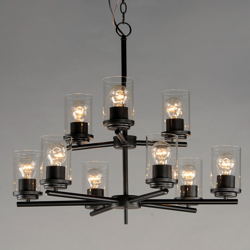 Maxim 10206CLBK Nine Light Chandelier, Black