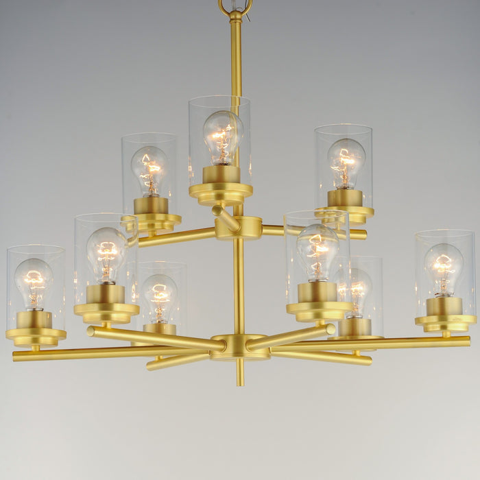 Maxim 10206CLSBR Nine Light Chandelier, Satin Brass