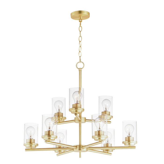 Maxim 10206CLSBR Nine Light Chandelier, Satin Brass