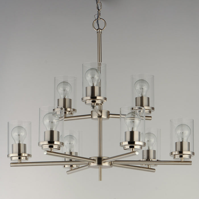 Maxim 10206CLSN Nine Light Chandelier, Satin Nickel