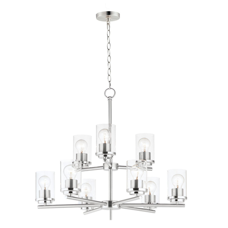 Maxim 10206CLSN Nine Light Chandelier, Satin Nickel