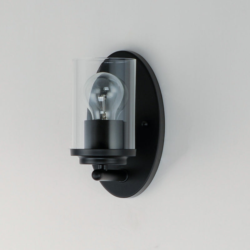 Maxim 10211CLBK One Light Wall Sconce, Black
