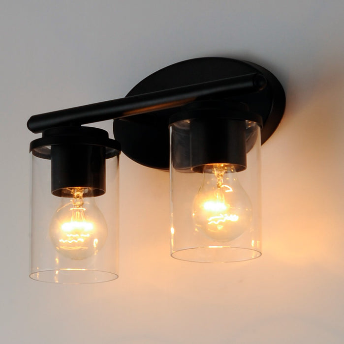 Maxim 10212CLBK Two Light Bath Vanity, Black