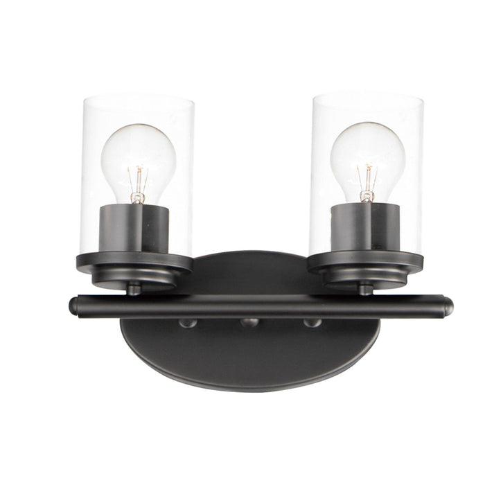 Maxim 10212CLBK Two Light Bath Vanity, Black