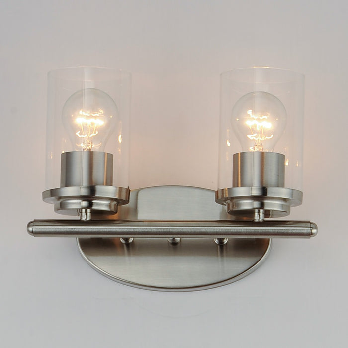 Maxim 10212CLSN Two Light Bath Vanity, Satin Nickel