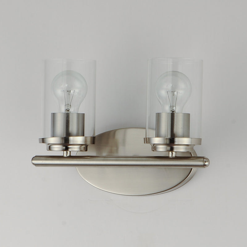 Maxim 10212CLSN Two Light Bath Vanity, Satin Nickel