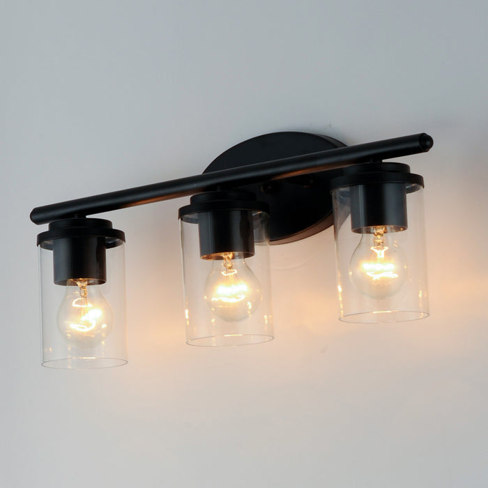 Maxim 10213CLBK Three Light Bath Vanity, Black