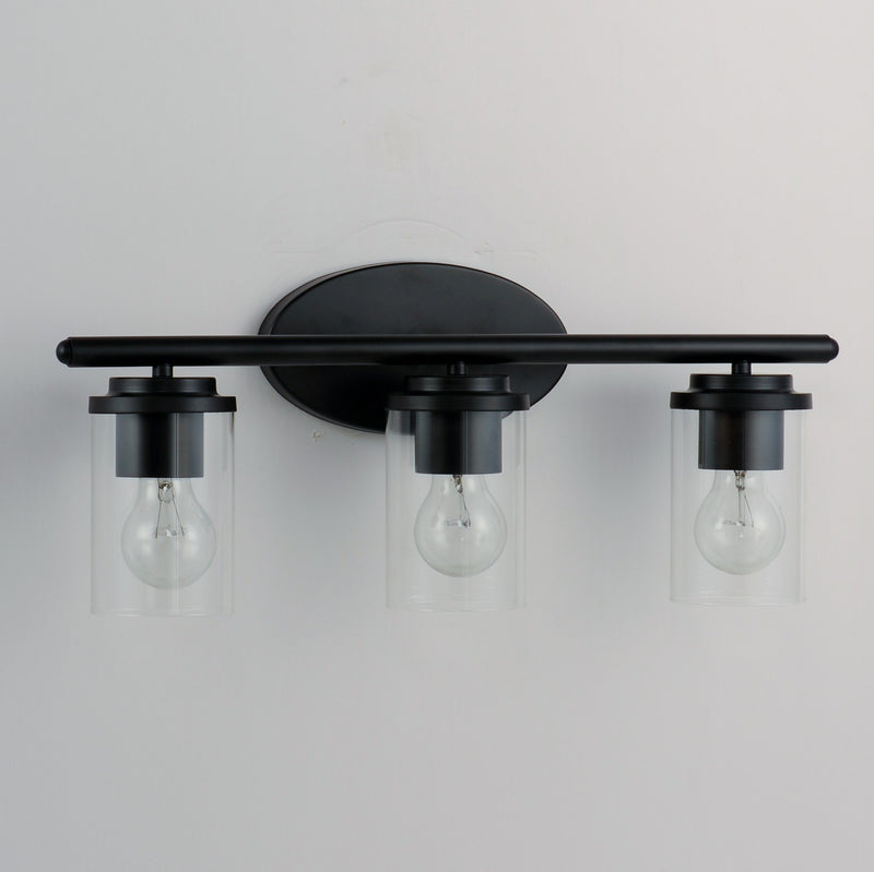 Maxim 10213CLBK Three Light Bath Vanity, Black