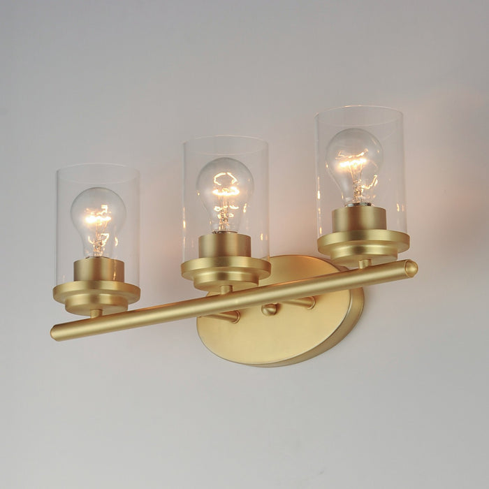 Maxim 10213CLSBR Three Light Bath Vanity, Satin Brass