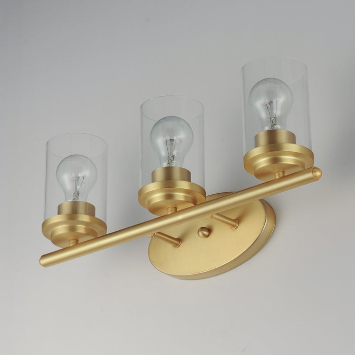 Maxim 10213CLSBR Three Light Bath Vanity, Satin Brass