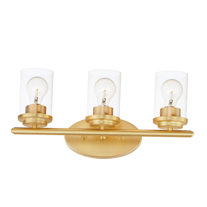 Maxim 10213CLSBR Three Light Bath Vanity, Satin Brass