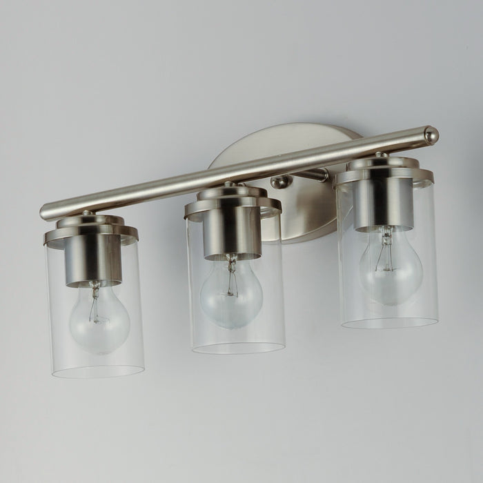 Maxim 10213CLSN Three Light Bath Vanity, Satin Nickel