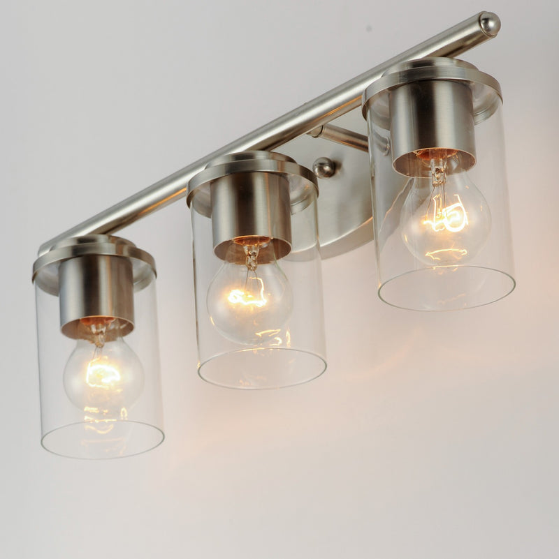 Maxim 10213CLSN Three Light Bath Vanity, Satin Nickel
