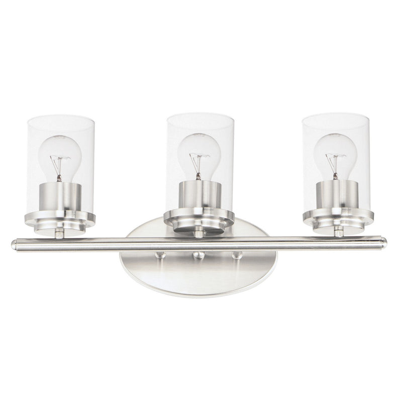 Maxim 10213CLSN Three Light Bath Vanity, Satin Nickel