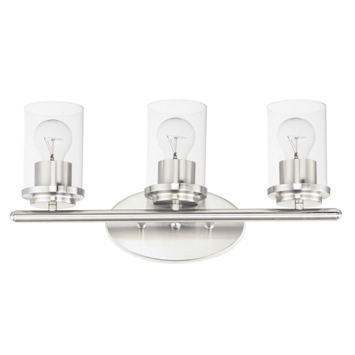 Maxim 10213CLSN Three Light Bath Vanity, Satin Nickel