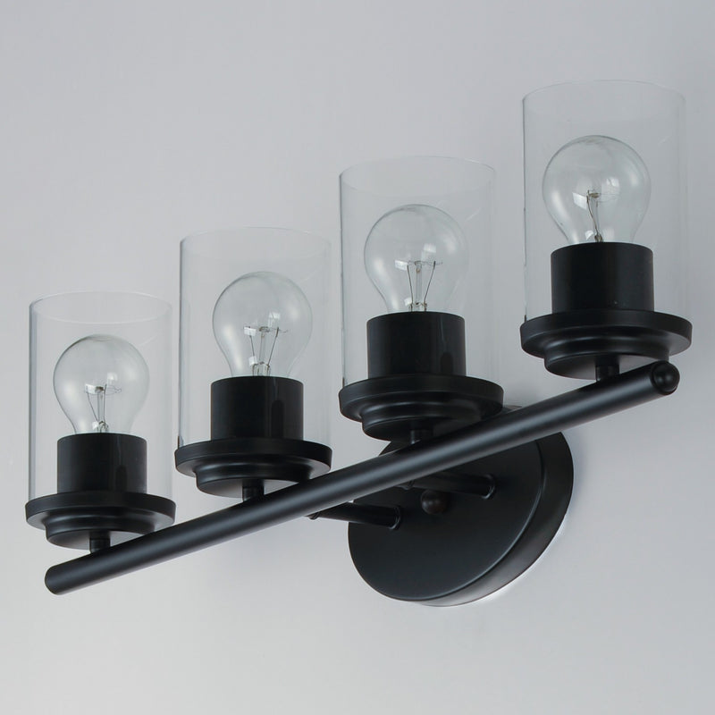 Maxim 10214CLBK Four Light Bath Vanity, Black