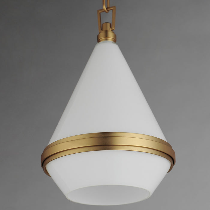 Maxim 10372WTSBR One Light Mini Pendant, Satin Brass