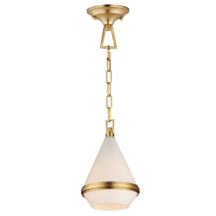 Maxim 10372WTSBR One Light Mini Pendant, Satin Brass