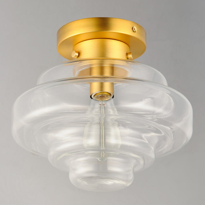Maxim 11120CLSBR One Light Flush Mount, Satin Brass