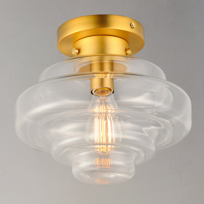 Maxim 11120CLSBR One Light Flush Mount, Satin Brass
