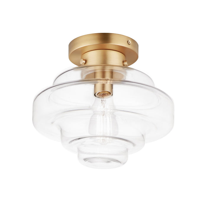 Maxim 11120CLSBR One Light Flush Mount, Satin Brass