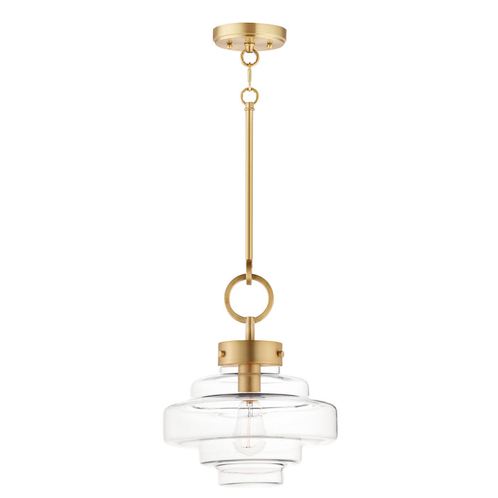 Maxim 11122CLSBR One Light Pendant, Satin Brass